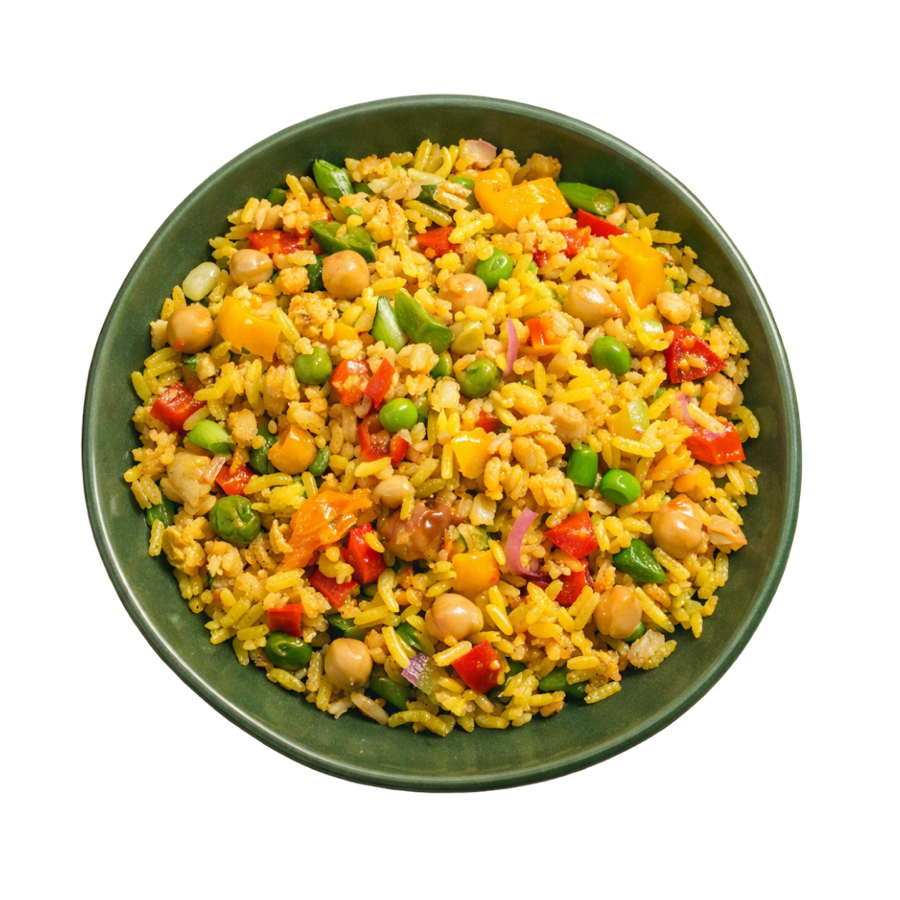Basmati integrale con peperoni, uvetta e zenzero